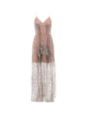 Self-portrait Sequins Tulle Maxi Dress