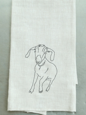 Big Picture Farm Hand-embroidered Tea Towel