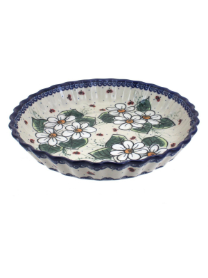 Blue Rose Polish Pottery Ladybug Pie Plate