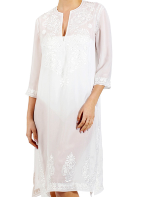 Silk Embroidered Midi Length Tunic