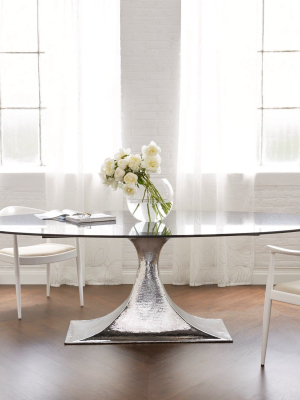 Stockholm Oval Dining Table Nickel