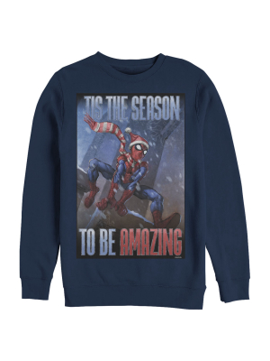 Men's Marvel Spider-man 'tis The Season To Be Amazing Sweatshirt