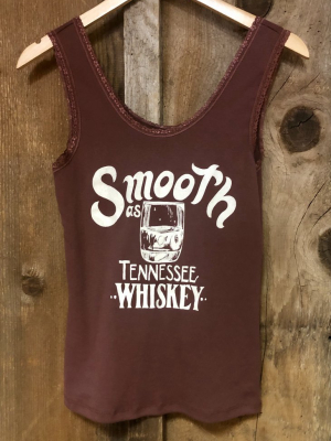 Smooth As Tennessee Whiskey Lace Tank Rust/wht