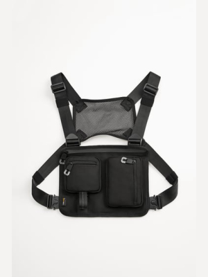 Black Cordura© Multi-pocket Crossbody Bag