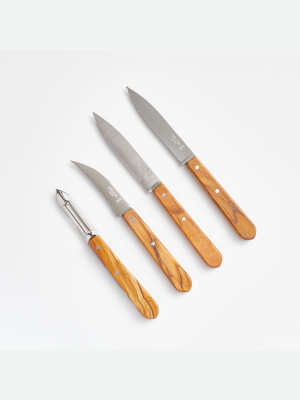 Opinel Essential 4-piece Olivewood Knife Set