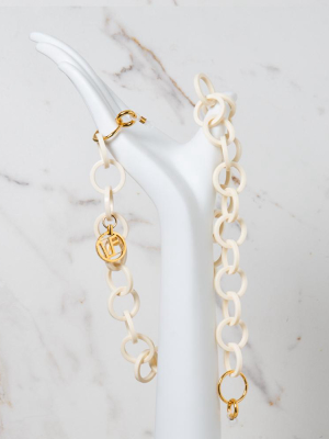 Cream Round Link Acetate Chain