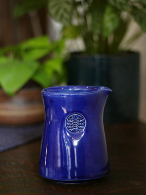Kelly Pottery, Short Glazed Blue Ceramic Coffee Pot