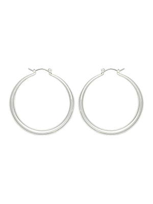 Museum Collection Silver Hollow Hoop Earrings