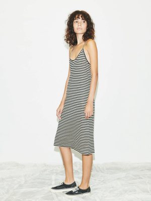 X-back Dress Navy Stripe