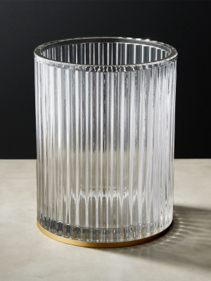 Ribbed Glass Wastebasket