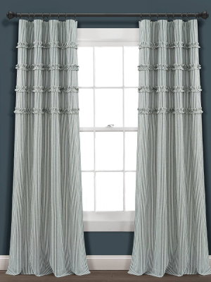 Vintage Stripe Yarn Dyed Cotton Window Curtain Panels - Lush Décor