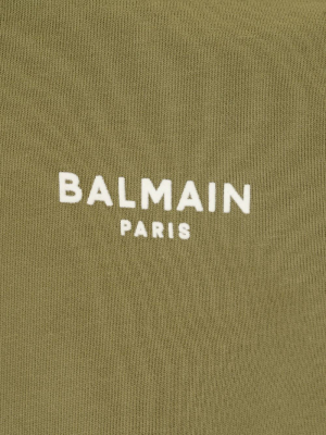 Balmain Flocked Logo Crewneck Sweatshirt