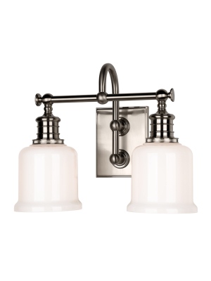 Hudson Valley Lighting Keswick 2-bulb Vanity Lamp - Satin Nickel & Opal Glossy