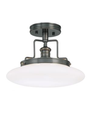 Hudson Valley Lighting Beacon Ceiling Lamp - Old Bronze & Opal Glossy