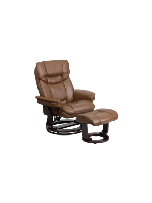 Contemporary Multi - Position Recliner And Ottoman - Riverstone Furniture Collection