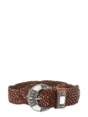 Etro Woven Engraved Buckle Belt