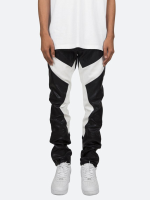 S192 Leather Pants - Black/white