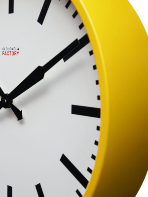 Factory 45 Yellow Station Wall Clock