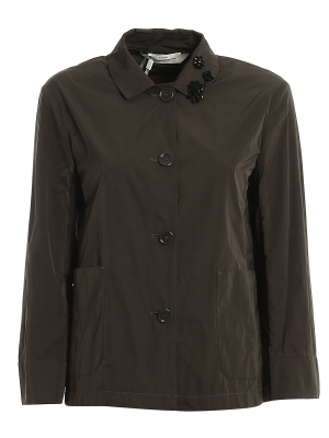 Max Mara Single Breasted Embellished Collar Jacket