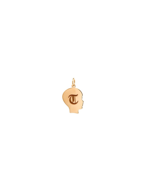 14k Boy Silhouette Initial Charm