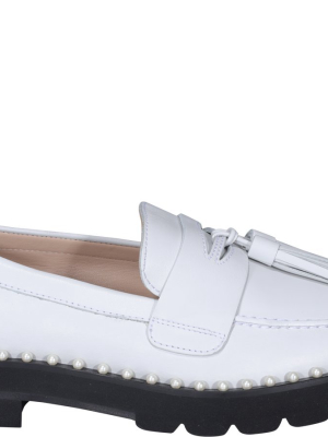 Stuart Weitzman Mila Pearl Embellished Loafers