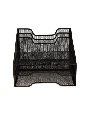 Mind Reader Mesh 5 Tray Desktop Organizer File/letter/document Black