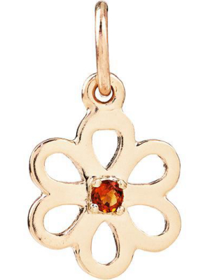 Birth Jewel Flower Charm With Citrine