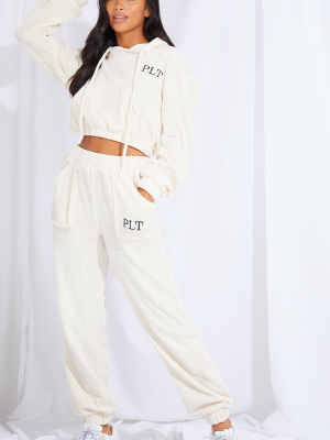 Prettylittlething Petite Cream Chenille Jogger