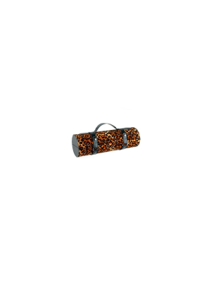 Wild Eye 13.25" Brown And Black Leopard Print Wine Bottle Carrier Purse