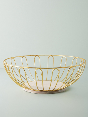 Gold Wire Large Fruit Basket