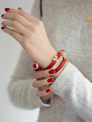 Furry Friends Taiki Wrap Bracelet/choker Red