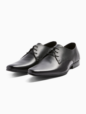 Black Leather Bright Emboss Shoes