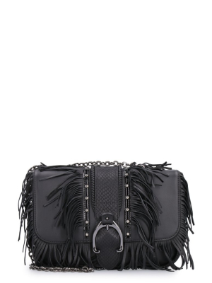 Longchamp Fringed Embossed Shoulder Bag