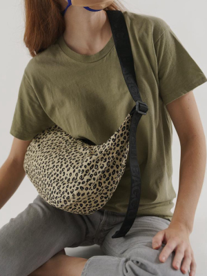 Baggu Medium Nylon Crescent Bag - Honey Leopard