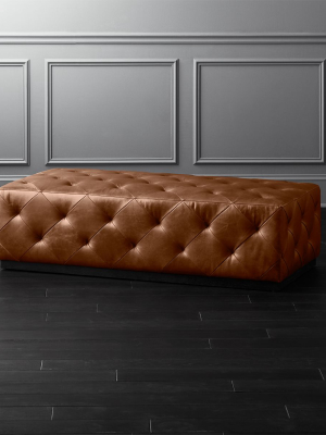 Saddle Leather Tufted Ottoman