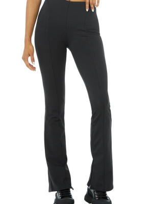 High-waist Zip It Flare Legging - Black