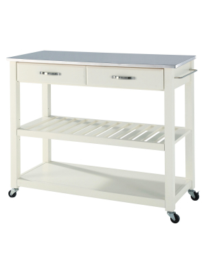 Stainless Steel Top Kitchen Cart/island With Optional Stool Storage - Crosley
