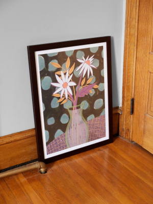 Sewzinski Daisies On Forest Green Art Print