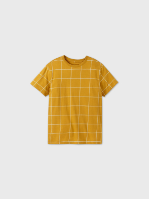 Men's Plaid Relaxed Fit Short Sleeve Rush Window Pane T-shirt - Original Use™ Gold