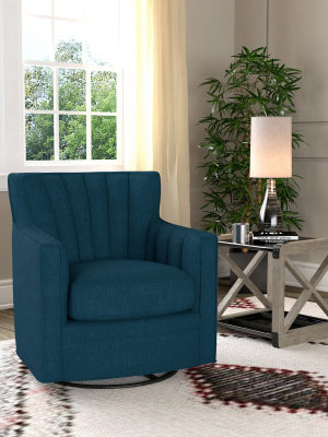 Zerk Swivel Armchair - Peacock Blue - Handy Living