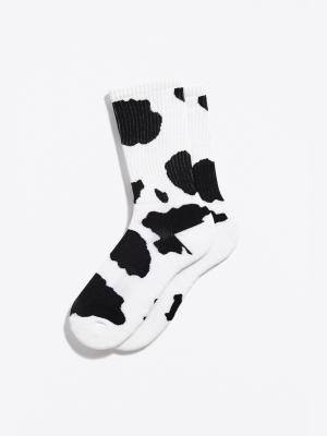 Cow Print Sport Crew Sock