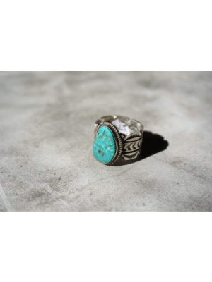 Detailed Band Turquoise Ring | Vintage