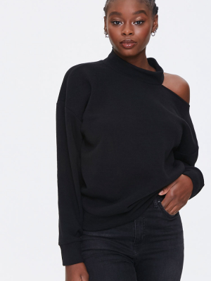 Cutout Mock Neck Sweatshirt