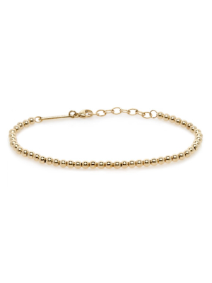 14k Small Gold Bead Bracelet