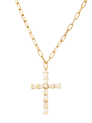 Mini Diamond Cross Necklace