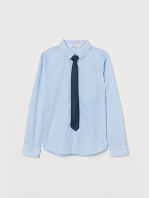 Shirt With Tie/bow Tie