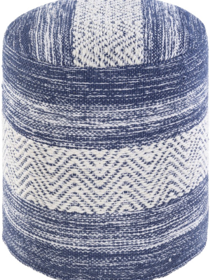 Levi Woven Pouf In Beige