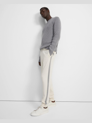Side Stripe Jogger In Wool-cashmere