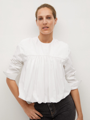 Ruffle Cotton Blouse