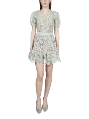 Self-portrait Lace Panelled Mini Dress